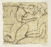 Ernst Ludwig Kirchner, Lovers in the bibliothek - etching